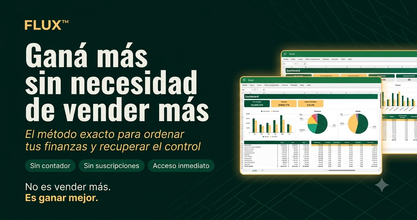FLUX Control Financiero — Pack Premium | Sistema Excel Completo para Pymes Argentina